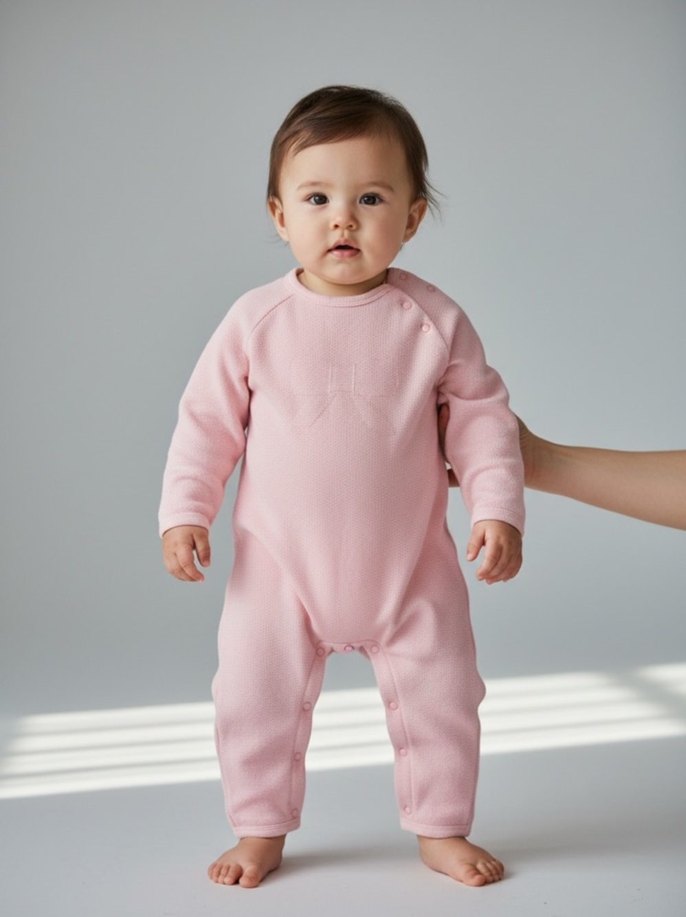 Tartine et Chocolat Baby Girl Blush Pink Cotton Footie 3M
